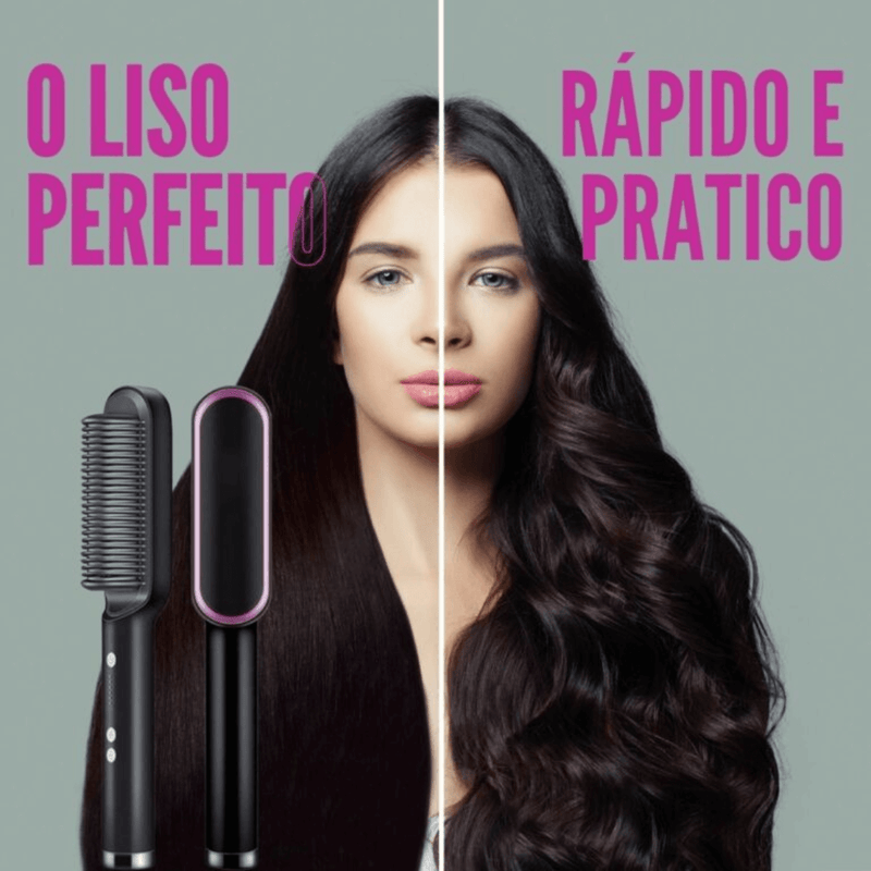 Escova De Cabelo Alisadora Elétrica 3 em 1 - GlidePro+ [Envio Rápido + FRETE GRÁTIS]